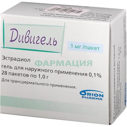 Дивигель гель трансдермальный 0.1% 1г №28 Дивигель гель трансдермальный 0.1% 1г №28