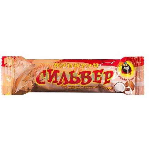 Капитан сильвер батончик 50г какао в бел. глаз.