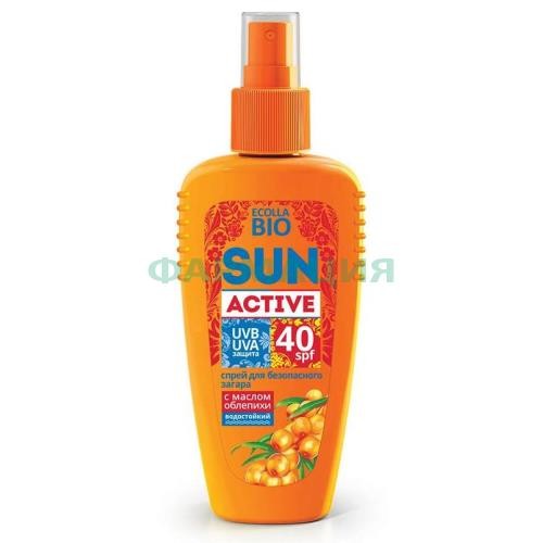 Эколла-био сан актив спрей 120мл д/безопасн загара spf 40