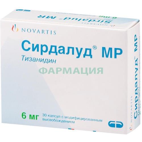Сирдалуд мр капсулы с модифицированным высвобождением 6мг №30