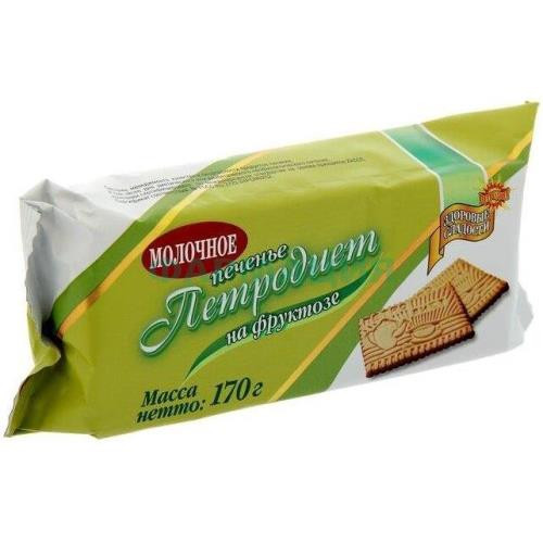 Петродиет здоровые сладости печенье 170г молочное на фруктозе
