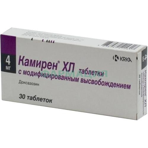 Камирен хл таблетки с пролонгированным высвобождением 4мг №30