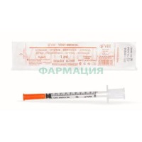 Шприц вогт медикал инсулин. 1мл.  u-100 3-х комп. 29g 0,33х13мм №1 [vogt]