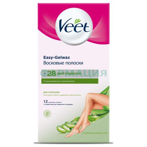 Вит восковые полоски №12 д/депил д/сухой кожи c технологией easy gel-wax